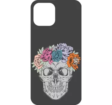 Aufkleber Iphone Totenkopf mit bunten blumen - TenStickers