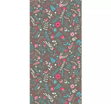 Folie kühlschrank mit floralem muster - TenStickers