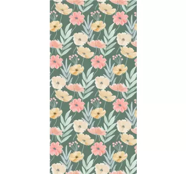 Folie kühlschrank mit blumenmuster - TenStickers
