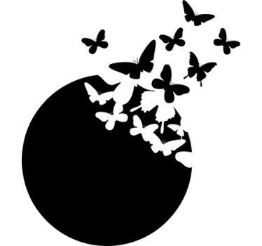 Wandtattoo Uhr Schmetterlinge - TenStickers
