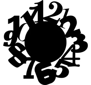 Große Zahlen Uhr Aufkleber - TenStickers
