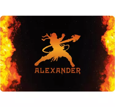 Laptop Aufkleber flammende kriegersilhouette - TenStickers