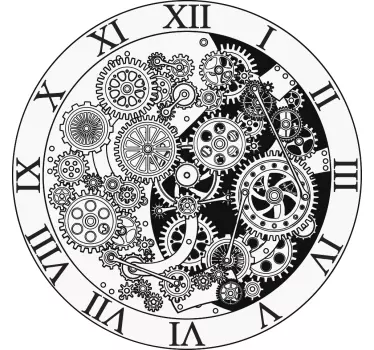 Wandtattoo Uhr uhrwerk-zahnradmotiv - TenStickers