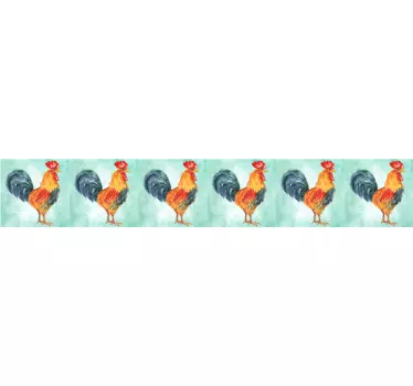Bordüre selbstklebend lebendiges hahnenmotiv - TenStickers
