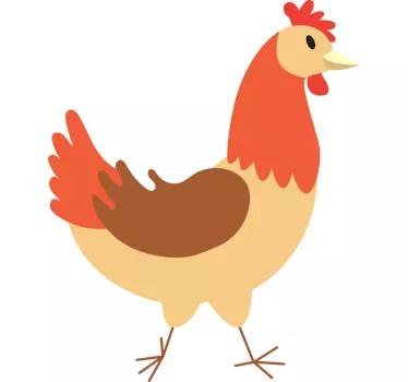 Wandtattoo Waldtier Hahn huhn handzeichnung illustration - TenStickers