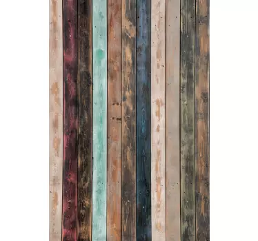 Folie kühlschrank im landhausstil holzplatten - TenStickers