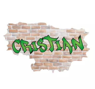 Personalisierter Aufkleber Ziegelwand Graffiti - TenStickers