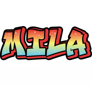 Bunter Graffitiname Wandtattoo Jugendzimmer - TenStickers