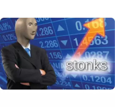 Kreditkarten Aufkleber 'stonks' lustiges Aktiendesign - TenStickers