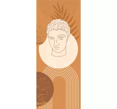 Folie tür mit stilisiertem klassischem gesicht - TenStickers