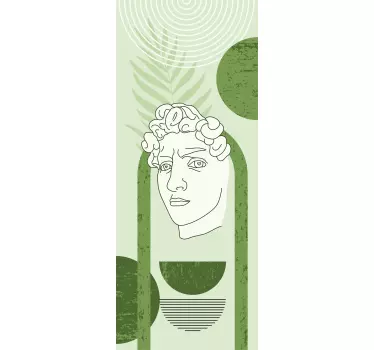 Folie tür mit zeitgenössischer gesichts-kunst - TenStickers