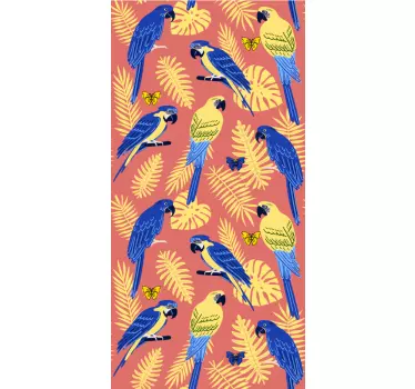 Folie Kühlschrank farbenfrohe papageienmuster - TenStickers