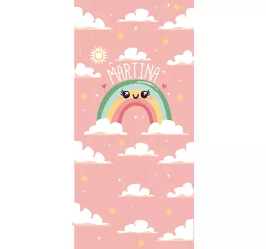 Folie tür im individuellen regenbogen design - TenStickers