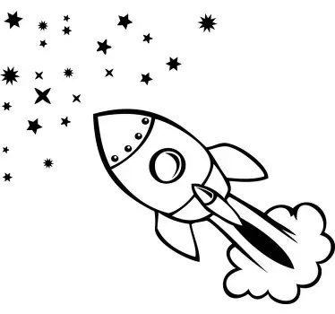 Wandtattoo Kinderzimmer Raketenzeichnung - TenStickers