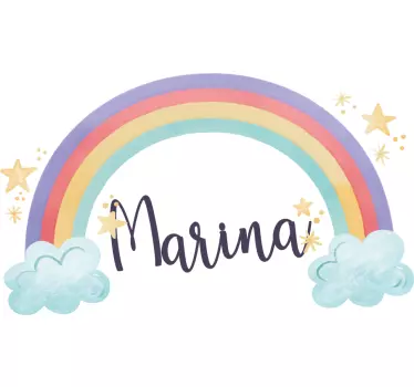 Wandtattoo kinderzimmer regenbogen mit wunschname - TenStickers