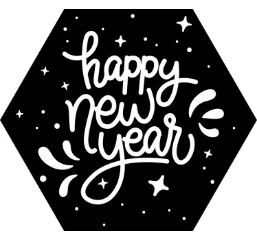 Schaufenster Folie sechseckige neujahrsgrüße - TenStickers