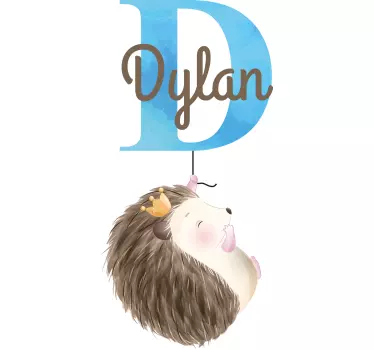 Wandtattoo Kinderzimmer igel personalisierter name - TenStickers