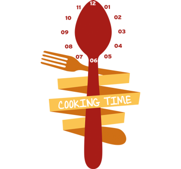 Gabel und Löffel Uhr Sticker - TenStickers