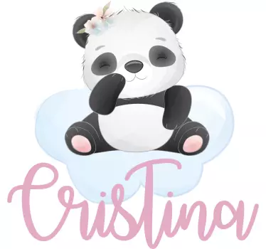Wandtattoo baby panda mit name - TenStickers