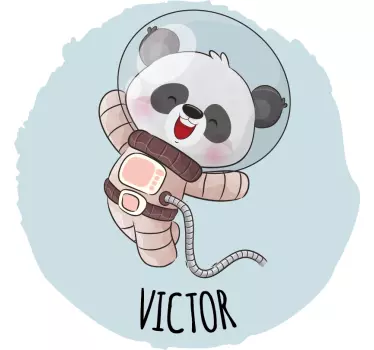 Wandtattoo Kinderzimmer süßer astronautenpanda - TenStickers