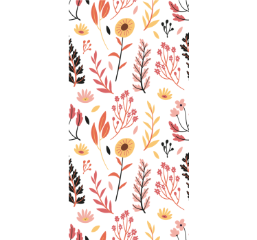Folie Kühlschrank florales minimalistisches muster - TenStickers