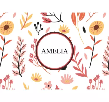 Laptop Aufkleber florales personalisiertes muster - TenStickers