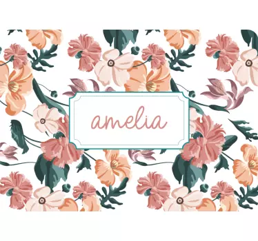 Laptop Aufkleber individuelles blumendesign - TenStickers