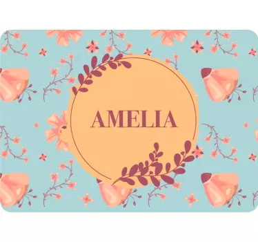 Laptop aufkleber pastellblumen mit namen - TenStickers