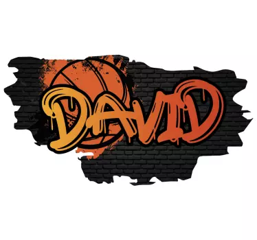 Basketball Graffiti mit Namen Wandtattoo Jugendzimmer - TenStickers