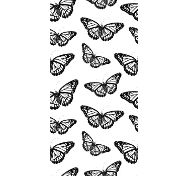 Folie Tür elegantes schmetterlingsmuster - TenStickers