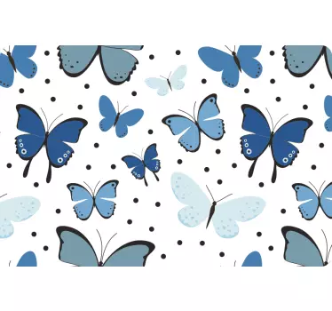 Laptop Aufkleber blaues schmetterlingsmuster - TenStickers