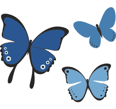 Aufkleber Mülltonne Schwarz-blauer schmetterlingsflügel - TenStickers