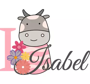 Wandtattoo baby kuh mit namen - TenStickers
