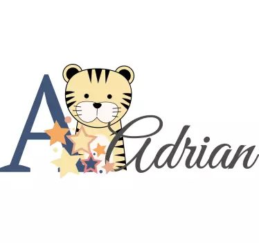 Wandtattoo baby tiger mit namen - TenStickers