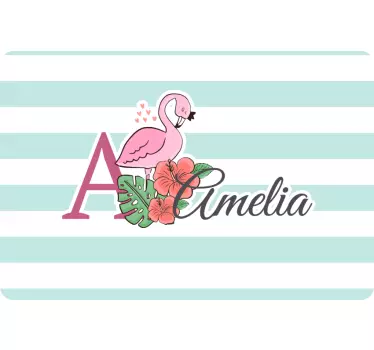 Laptop Aufkleber flamingo blumeninitiale - TenStickers