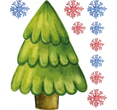 Weihnachtssticker festlicher grüner baum - TenStickers