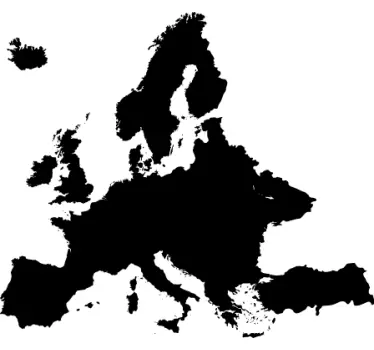 Wandtattoo Weltkarte Europa Silhouette - TenStickers