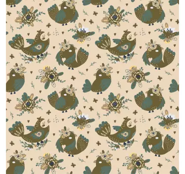 Folie Duschkabine bezaubernde vogelmuster - TenStickers