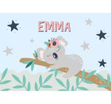 Laptop Aufkleber koala-blumendesign - TenStickers