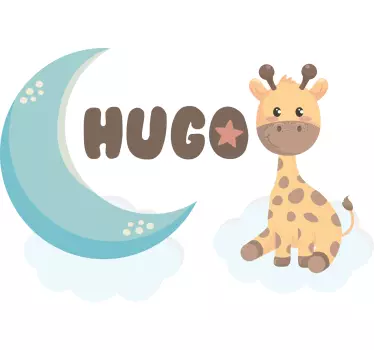 Wandtattoo kinderzimmer giraffe und mond - TenStickers