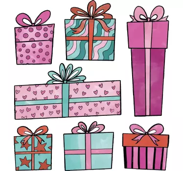 Weihnachtssticker für bunte geschenkkörbe - TenStickers