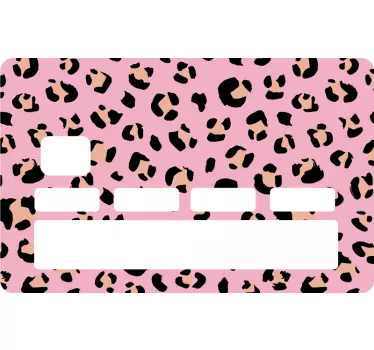 Kreditkarten Sticker Schwarz-rosa aquarell leopardenmuster - TenStickers