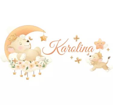 Wandtattoo kinderzimmer schlafende löwenszene - TenStickers