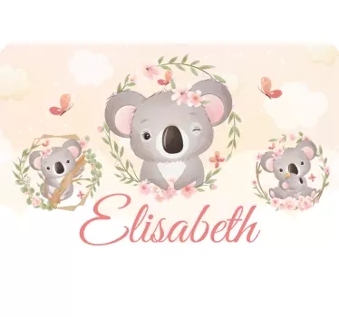Laptop aufkleber babykoalas mit namen - TenStickers