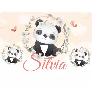Laptop aufkleber baby-pandas mit namen - TenStickers