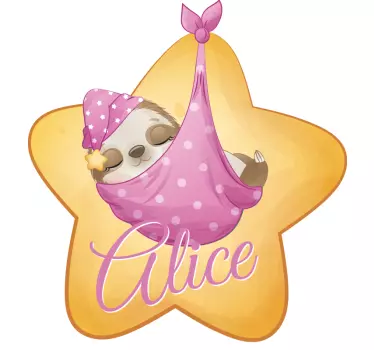 Wandtattoo kinderzimmer individueller faultierstern - TenStickers