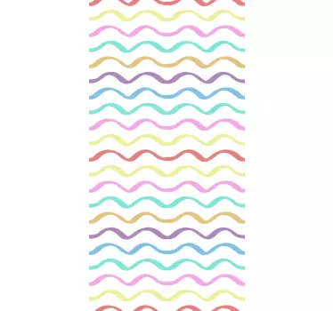 Folie Tür bunte wellenmuster - TenStickers