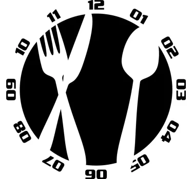 Küchenuhr Besteck Aufkleber - TenStickers