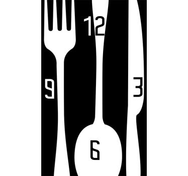 Besteck Uhr Sticker - TenStickers