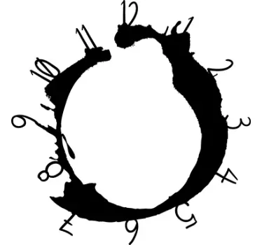 Wandtattoo Wanduhr Kaffeefleck - TenStickers